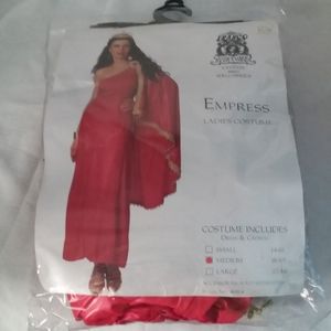 Franco Empress Ladies Costume Sz Medium 8-10 Red Dress & Crown Halloween Cosplay
